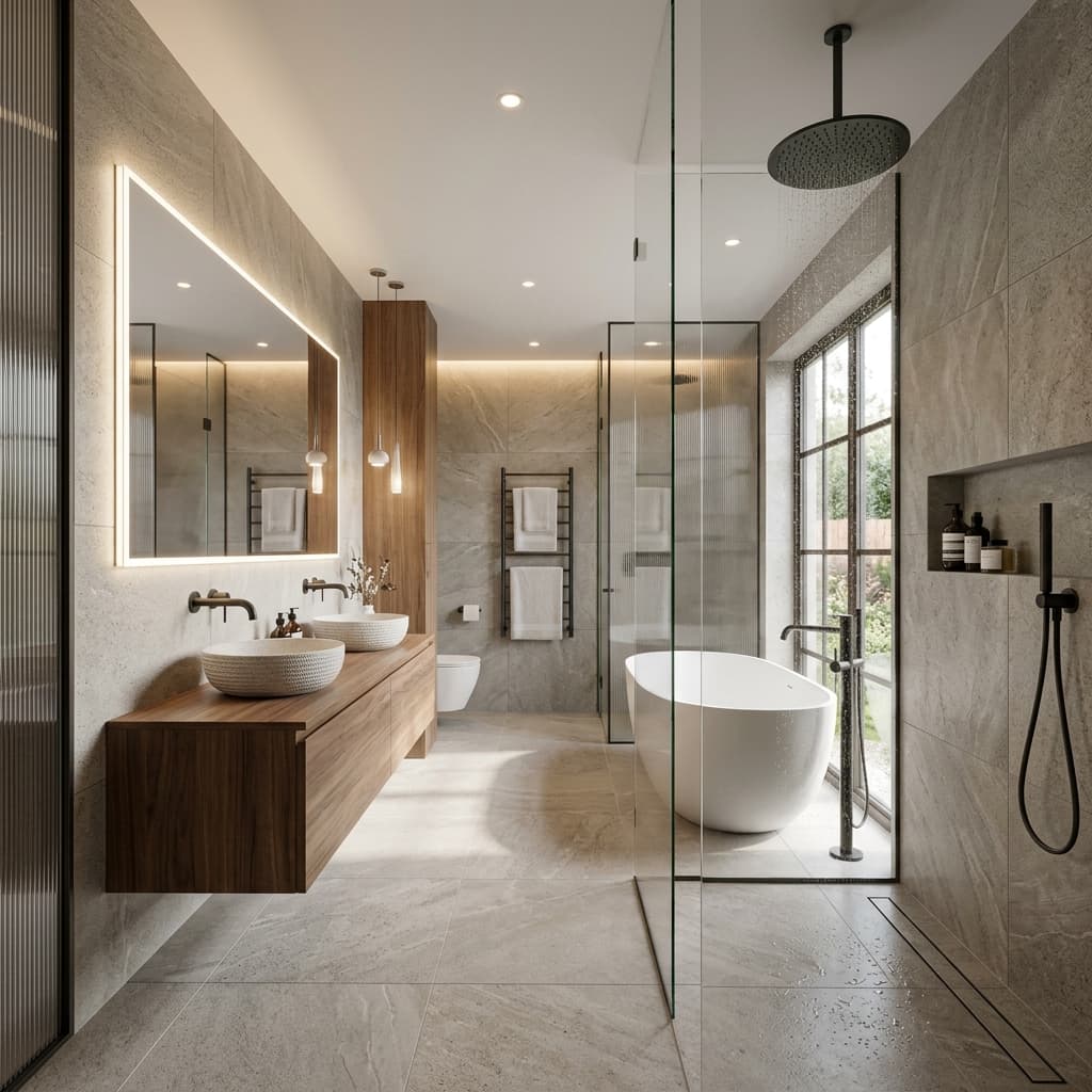 Modern Bathrooms in Corby and Northants by InsideOut Renovations